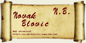 Novak Blović vizit kartica